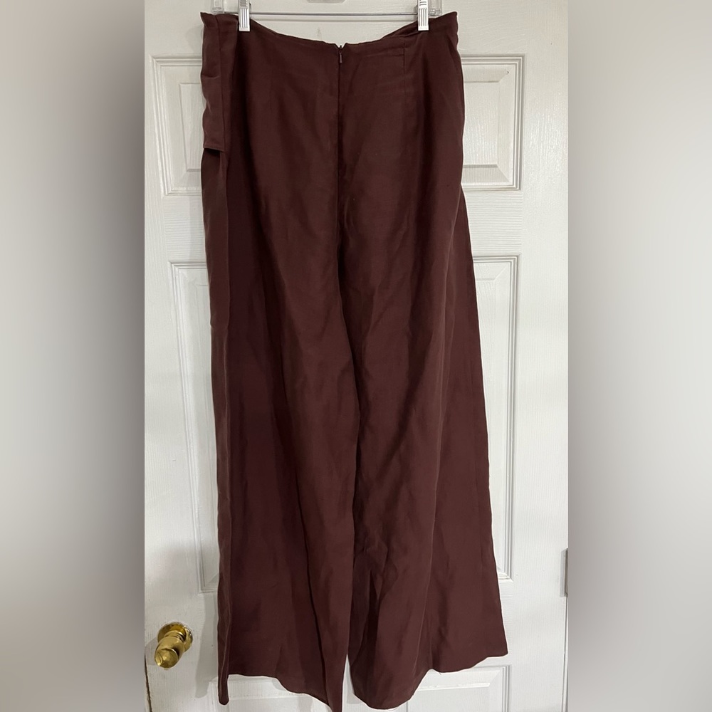 wide leg pants in chocolate - part of a set - Picture 6 of 7